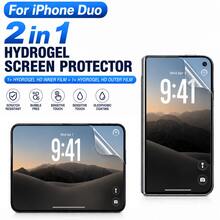 Yezodawee 1+1Pack Inner Hydrogel Film + Outer Screen Film Compatible With Iphone DUO Anti-Fingerprint Hydrogel Film Flexible Screen Protector TPU Fingerprint Unlock Anti-Glare Not Tempered Glass - 1+1 - View 1