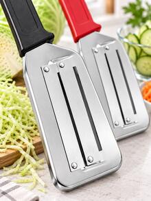 2 buah Alat Pengiris dan Pencincang Sayuran Pisau Ganda Stainless Steel, Pencacah Sayuran Genggam, Pengiris Sayuran Pisau Ganda, Cocok untuk Kubis, Mentimun, Wortel, dan Persiapan Makanan Dapur - MultiWarna - View 9