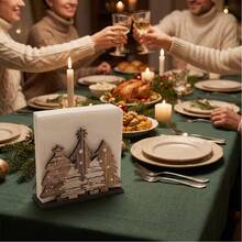 Wooden Christmas Tree Napkin Holder Decor, Christmas Holiday Tabletop Decoration Ornament Napkin Storage Rack, Suitable For Bedroom, Study, Living Room And Party Tabletop Decoration, Fits Restaurant, Bar, Bookstore Tabletop Decor, Ideal Gift Choice - A - View 14