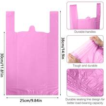 50/100pcs Plastic Shopping Bags With Handles, Leak-Proof And Waterproof, Multi-Functional Vest-Style Storage Bags, Suitable For Groceries, Retail And Restaurants - Multicolor - View 10