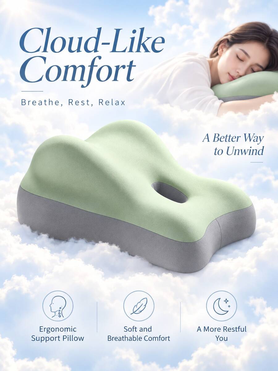 Hip Lift Pillow, Back Support Cushion For Bed And Sofa, Sleep Aid Pillow - Mint Green - View 1