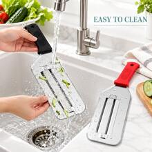 4/3/2/1pc Stainless Steel Double Blade Vegetable Slicer & Julienne Shredder - Multicolor - View 4