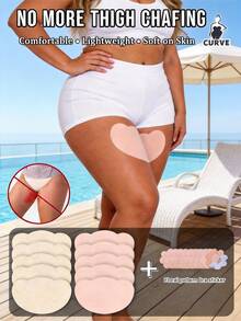 10pcs Anti-Scratch Invisible Leg Guard Stickers, Yuan Bao Shaped Anti-Friction Patches, Suitable For Inner Thigh And Inner Calf, Skin-Friendly Fit, Suitable For Daily And Sports Use - Multi-color - View 1