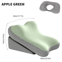 Adjustable & Detachable Ergonomic Memory Foam Wedge Pillow, Inclined Leg Support Cushion, Multi-Functional Backrest Pillow, Suitable For Bed, Sofa, Reading, Travel, Bedroom - Green - View 4