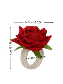 1pc/8pcs Rose Napkin Rings, Floral Napkin Holders, Farmhouse Style Wedding Holiday Table Decor, Suitable For Banquet Restaurant Hotel - Multicolor - View 9