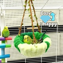 Parrot Hammock Nest, Forest Style Hanging Swing Bed, Suitable For Cockatiel, Tiger-Striped, Peony Small Bird Cage Resting, All-Season Bird Nest - Multi-color - View 7