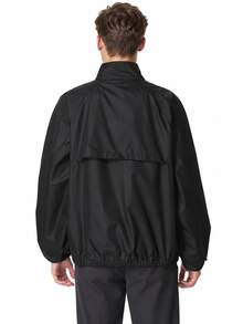 Nike Jaket Pria Model Baru Serbaguna Kasual Minimalis Berkerah Tegak untuk Olahraga - Hitam - View 3