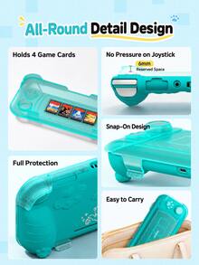 Multi-Function Protective Case Set Compatible With Switch Lite: Includes A Transparent Hard Shell And Soft Skin-Friendly Silicone Protective Cover, Ideal Accessory Gift For Friends, Perfect For Halloween Or Christmas - View 8