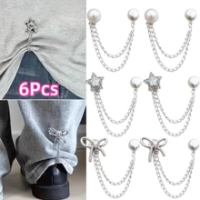 2/4/6/8/10Pcs Multi-Functional Clothing Clips, Suitable For Hemming, Metal Star, Heart, Bow Shirt, Pants, Clasp, Decoration, Long Jeans Leg Cuff Button Chain Magnetic Buckle, Clothing Accessories - Multicolor - View 15