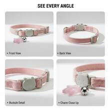 1pc Solid Color Cat Collar With Star Pendant - Adjustable Detachable Buckle Cat Collar, Suitable For Small-Medium-Large Cats, Gift For Pets - Multicolor - View 8
