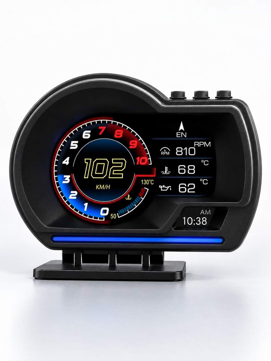 OBD + GPS HUD P6 Car OBD Head Up Display HUD On Board Computer Digital Speedometer Water Temp Fuel Consumption Slope Meter