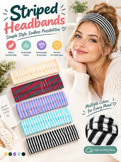 3/1pc Wavy Dot Yoga Elastic Headband, Fashion Wavy Dot Makeup Headband, Hair Accessory, Sports Fitness Sweat-Absorbing Headband