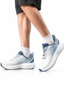 XTEP New Men's Cloud 5.0 Breathable Mesh Comfortable Cushioning Training Running Shoes - White/Blue-green - View 2