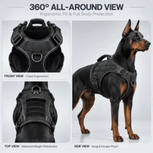 Tactical Dog Harness Anti-Pull Pet Vest, Heavy Duty K9 Harness With Easy-Control Handle, Breathable Military Dog Vest, Reflective Adjustable Training Harness, Suitable For Medium And Large Dogs - Multicolor - View 8