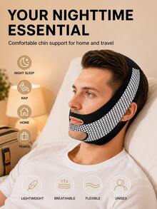 1pc Reusable V-Shaped Chin Lifting Mask, Adjustable Elastic Strap, Facial Contour Care Tool, Double Chin Jawline Lifting Trainer, Comfortable Fit Design, Suitable For Daily Beauty Care And Home Facial Use - Multicolor - View 7
