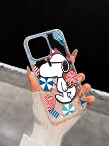 Miniso Official Snoopy Transparent Full Coverage Phone Case Compatible With IPhone 17 Pro Max, 17, 16 Pro Max, 15 Pro Max, 16 Pro Max, 14, 13, 12, 11, 14 Pro, 15 Plus, 12 Pro, 16 Plus, XS, 14 Pro Max, 13 Pro And Other Models, Cute Cartoon Print - Clear - View 6