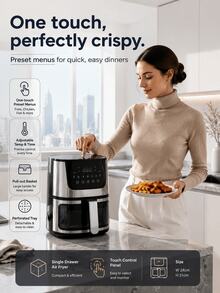 SMEGGEMS 4.5L Air Fryer, 1400W With Viewing Window, 9 Food Time And Temperature Guides, 7 Cooking Presets And Digital Touch Control - Black - View 4