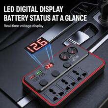 1pc 150W Car Power Inverter With Dual USB And Dual Type-C Fast Charging Ports, Multi-Function Car Cigarette Lighter Adapter, Suitable For Cars, SUVs, Trucks, Road Trips, Commuting And Travel - General Purpose - View 1