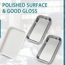 2pcs White Rectangular Multi-Function Tray, Nail Art Tool Storage Tray, Tattoo Tool Organizer Tray, Nail Art & Tattoo Supplies Storage Rack - Multicolor - View 5