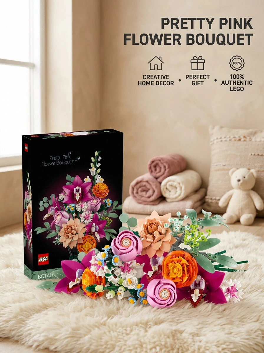 Botanicals Collection Pretty Pink Flower Bouquet Age 18 Years+ 10342 - Multicolor - View 1