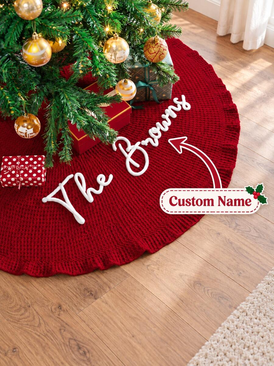 Personalized Christmas Tree Skirt, Family Christmas Tree Skirts, Custom House Warming Gift, Christmas Home Decor, Christmas Decorations