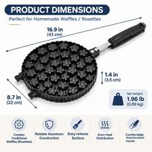 Plum Blossom Pancake Maker, Multi-Cavity Stovetop Cake Pan With Double-Sided Hinged Design And Long Handle, Flower-Shaped Mold For Mini Pancakes, Filled Pastries, Cake Bites And Homemade Snacks - Black - View 15