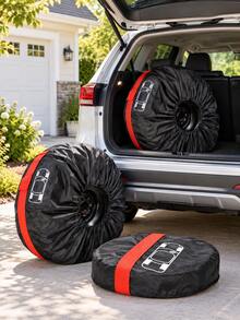 4pcs Oxford Fabric Tire Covers, Waterproof Dustproof Full-Cover Wheel Storage Protectors, Spare Tire Cover Options For 13-23 Inch Tires, Protective Accessories For Compatible Tire Sizes - Tire Cover - View 3