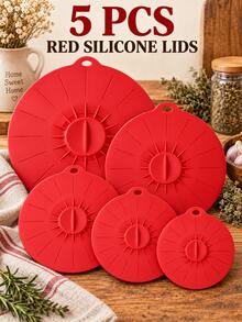 5pcs Silicone Bowl Lids, Microwave Reusable Covers, Multiple Sizes, Suction Seal Silicone Lids Suitable For Bowls, Cups, Plates, Pots And Pans, Prevent Food Splatter During Microwave And Stove Cooking. Kitchen Utensils, Kitchen Accessories. - Multicolor - View 3