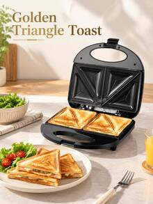 SOKANY Triangle Electric Sandwich Maker Non-Stick Panini Grill For Breakfast - Black - View 6