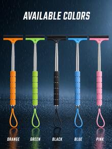 Car Rearview Mirror Wiper, Retractable Stainless Steel Window Squeegee With Soft Rubber Blade, Compact Water Removal Cleaning Tool With Hanging Rope, Suitable For Rainy Day Driving, Fits Sedans, SUVs And Trucks - Multicolor - View 2