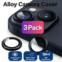 3pcs Anti-Scratch Ultra-Clear Tempered Glass Camera Lens Protector - Compatible With IPhone 17 Pro Max/17 Pro/17 Air/17, 16 (6.1 Inch) And 16 Plus (6.7 Inch), 9H Tempered Glass Metal Independent Ring Protective Case, High-Definition Transparent, Compatible With IPhone 15 Pro Max, 14 Plus, 13, 12, 11, 15 Pro, 15 Plus, 14 Pro - Perfect Fit, Anti-Scratch Protective Case (3pcs, Black) - Black - View 7