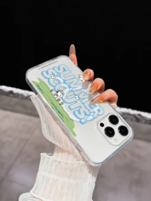 Miniso Official Snoopy Transparent Full Coverage Phone Case Compatible With IPhone 17 Pro Max, 17, 16 Pro Max, 15 Pro Max, 16 Pro Max, 14, 13, 12, 11, 14 Pro, 15 Plus, 12 Pro, 16 Plus, XS, 14 Pro Max, 13 Pro And Other Models, Cute Cartoon Print - Clear - View 2