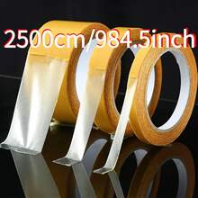 Upgraded Reinforced Thickened (25m/984.5inch) Ultra-Strong Double-Sided Tape - Residue-Free, High-Adhesion Plastic Mesh Tape, Suitable For Wood, Metal, Glass And Plastic - Multi-Purpose, Suitable For Home And Office Use, Woodworking Tools, Multi-Function Glue, Durable Adhesive. Suitable For All Scenarios - Round - View 9