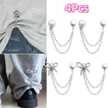 2/4/6/8/10Pcs Multi-Functional Clothing Clips, Suitable For Hemming, Metal Star, Heart, Bow Shirt, Pants, Clasp, Decoration, Long Jeans Leg Cuff Button Chain Magnetic Buckle, Clothing Accessories - Multicolor - View 26