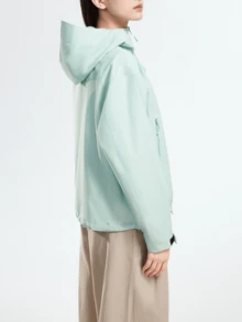 CAMEL CROWN Jaket Outdoor Wanita Satu Lapisan, Nyaman, Tahan Air, dan Ringan untuk Mendaki Gunung. - Kabut garam biru - View 2