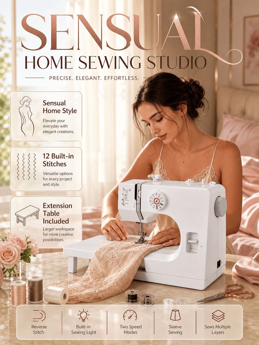 SOKANY Mini Electric Sewing Machine, Portable Electric Sewing Machine, Multi-Function Home Sewing Machine, Adjustable Speed, 12 Stitches, Suitable For Parents, Beginners And Craft Enthusiasts, Lightweight And Easy To Carry - View 1