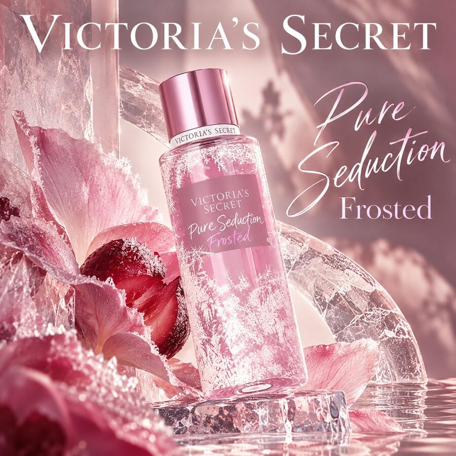 Victoria's Secret Pure Seduction Frosted Bruma Corporal Perfumada para Mujer 250 ml / 8.4 fl oz - Fragancia Frutal Dulce con Ciruela Helada y Notas Florales, Aroma Fresco, Dulce y Femenino, Ideal para Uso Diario, Citas y Ocasiones Especiales, Larga Duración - Dulce - Ver 1