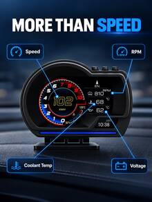 OBD + GPS HUD P6 Car OBD Head Up Display HUD On Board Computer Digital Speedometer Water Temp Fuel Consumption Slope Meter - Head-up Display - View 7