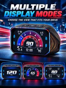 HUD Car Head-Up Display - OBD2 GPS Dual System Car HUD Display - Digital GPS Speedometer With Water Temperature, Voltage, RPM - Universal Head-Up Display Suitable For Most Vehicles - Head-up Display - View 4