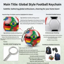 Best-Selling ABS Plastic World Flag Football Keychain Pendant Ornament & Fan Souvenir For Teenagers And Adults & Backpack/Keychain Hanging Decoration & Sports Event Holiday Gift - Multicolor - View 4