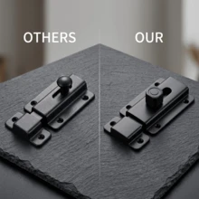 1/2pcs Thickened Aluminium Alloy Door Bolt, Modern Style Multi Color Surface Mount Slide Latch, Dual Installation With Screws & Adhesive Sticker, Rust Resistant Barrel Lock Buckle For Wooden Door Cupboard Gate Bedroom Bathroom Home Hardware - Simple Latch Lock - View 2