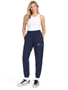 Nike 新款 Dri-FIT 女款梭織錐腿學院風運動長褲 - 寶藍色 - 查看 1