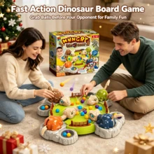Hungry Dinosaur Bean & Bead Grab Board Game, Family Multi-Player Competitive Tabletop Game, Christmas Birthday Gift, Holiday Souvenir, Party Interactive Competitive Toy, Party Educational Small Gift - Multicolor - View 3