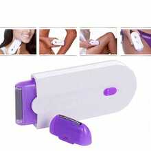 Alat Penghilang Bulu Laser Cahaya Biru, Epilator Elektrik Isi Ulang untuk Wanita, Penghilang Bulu Ketiak dan Seluruh Tubuh - Purple - View 4