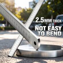 Stainless Steel Straight Ruler, Metric Centimeter Scale, Thickened Steel Saw Blade Quenched Steel Ruler, Woodworking Measuring And Marking Ruler, Multi-Function Car Ruler 52cm - Thickened Stainless Steel Ruler - View 7