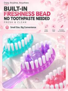 30pcs 5-In-1 Mini Toothbrush - Disposable Toothbrush With Toothpaste + Floss + Toothpick + Tongue Scraper, Waterless Disposable Toothpaste Toothbrush, |Travel Size|Individually Wrapped|Soft|Travel Kit, 4 Flavors Oral Care Set - 30 Pcs - View 6