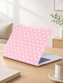 Transparent Polka Dot Hard Protective Case Compatible With Macbook, Suitable For MacBook Neo Air And Pro Models,Pink - View 1