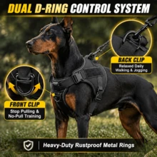 Tactical Dog Harness Anti-Pull Pet Vest, Heavy Duty K9 Harness With Easy-Control Handle, Breathable Military Dog Vest, Reflective Adjustable Training Harness, Suitable For Medium And Large Dogs - Multicolor - View 4