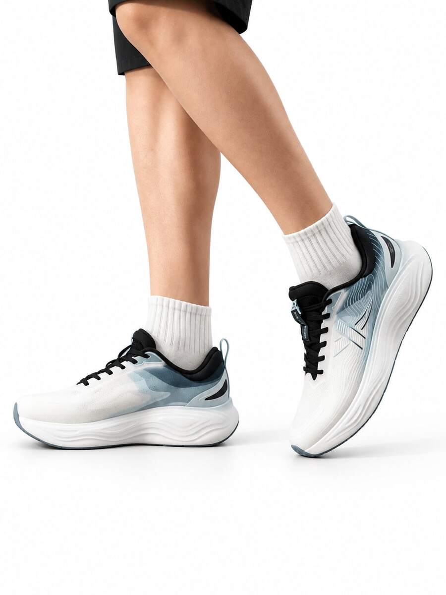 XTEP New Men's Cloud 5.0 Breathable Mesh Comfortable Cushioning Training Running Shoes - White/Black Blue - View 1