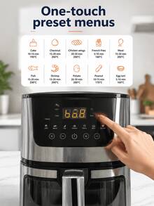 SMEGGEMS 4.5L Air Fryer, 1400W With Viewing Window, 9 Food Time And Temperature Guides, 7 Cooking Presets And Digital Touch Control - Black - View 8